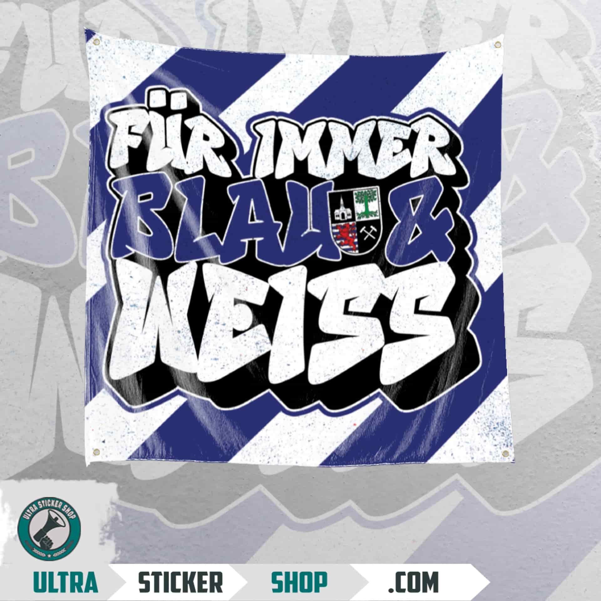 Fur immer blau & weiss Flag
