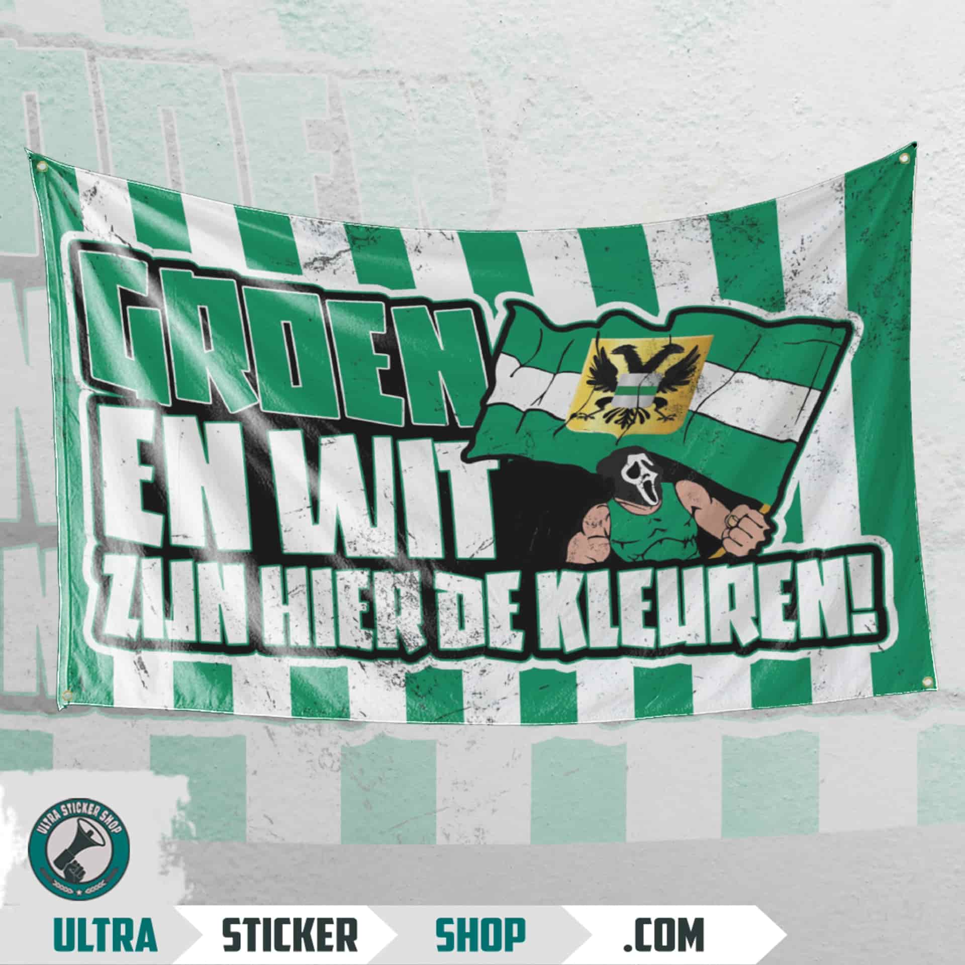 Groen en wit zijn hier de kleuren Flag