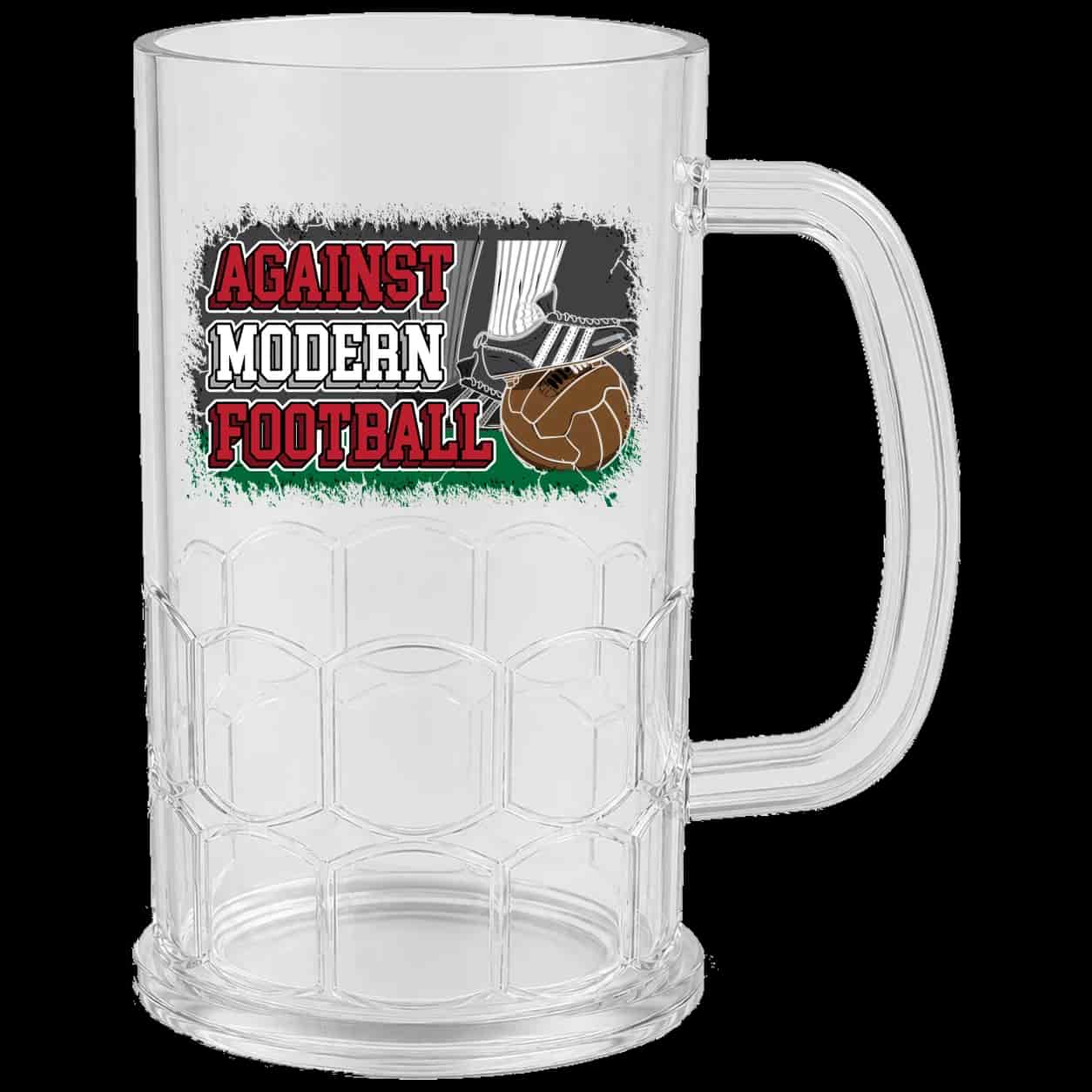 Against modern football Beer Mug