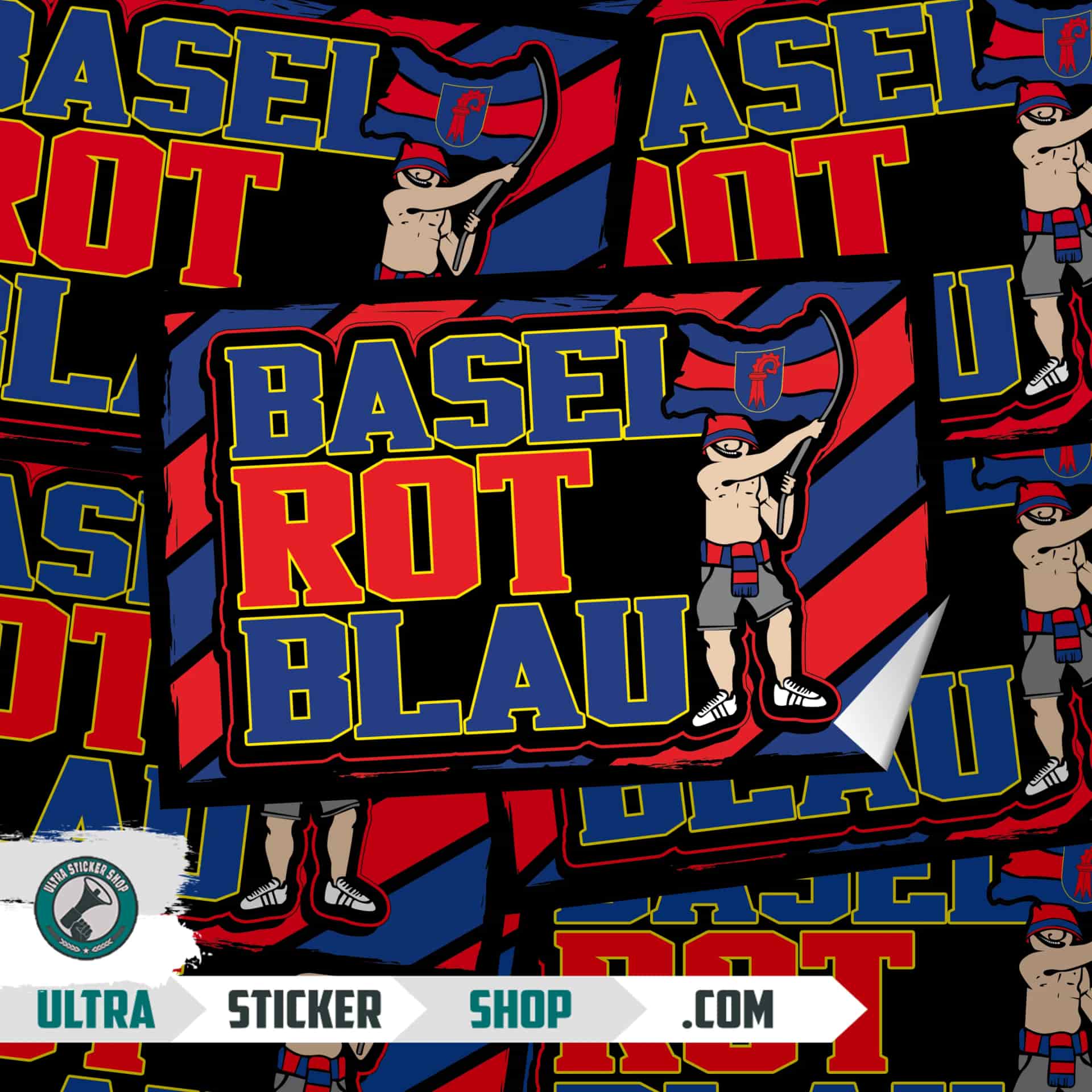 Basel Rot Blau Stickers