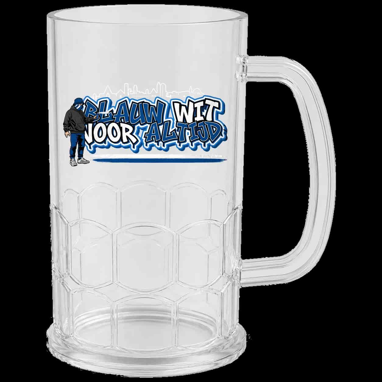 Blauw wit voor altijd Beer Mug