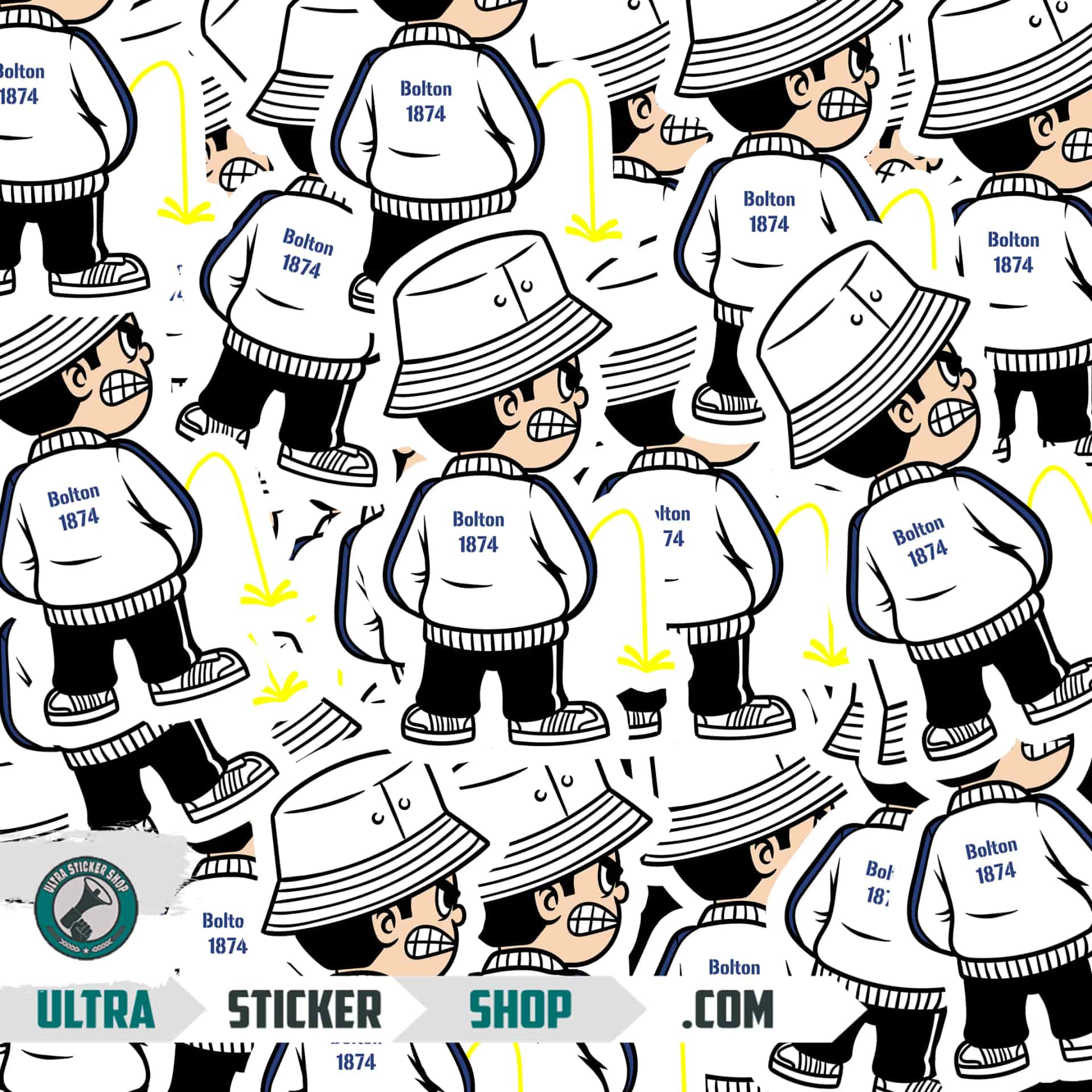 Bolton 1874 Pee Kid Stickers