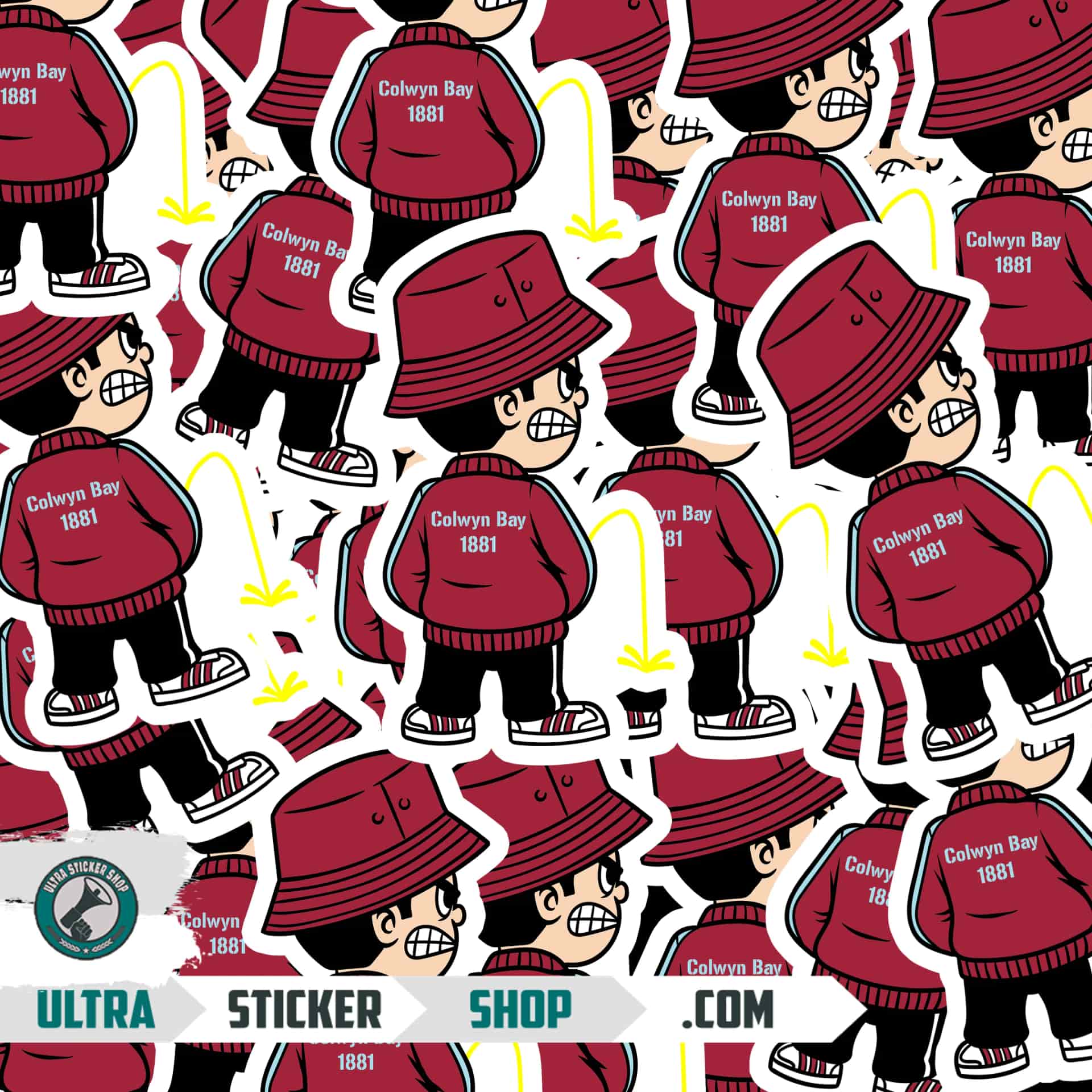 Colwyn Bay 1881 Pee Kid Stickers