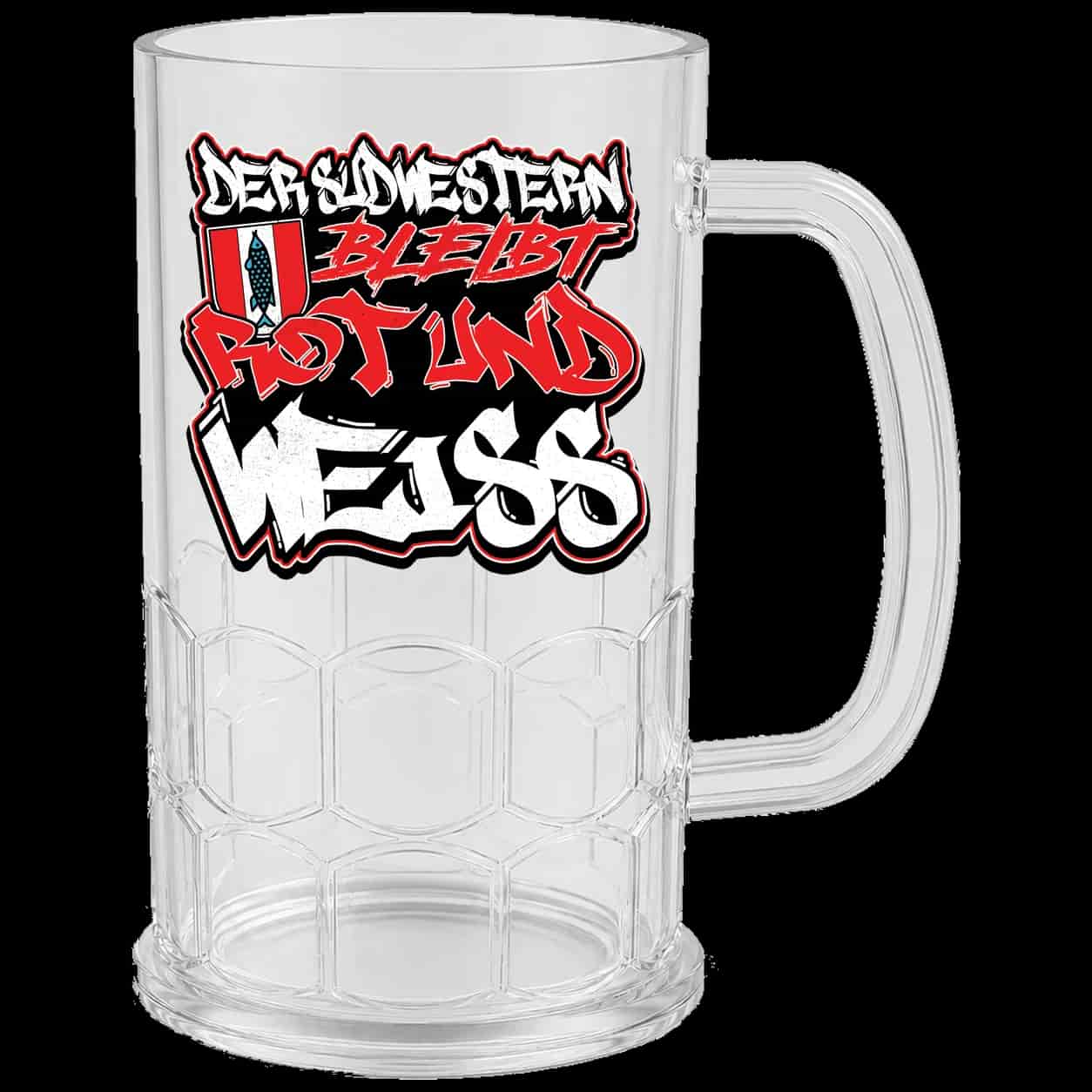 Der südwesten bleibt rot und weiss Beer Mug