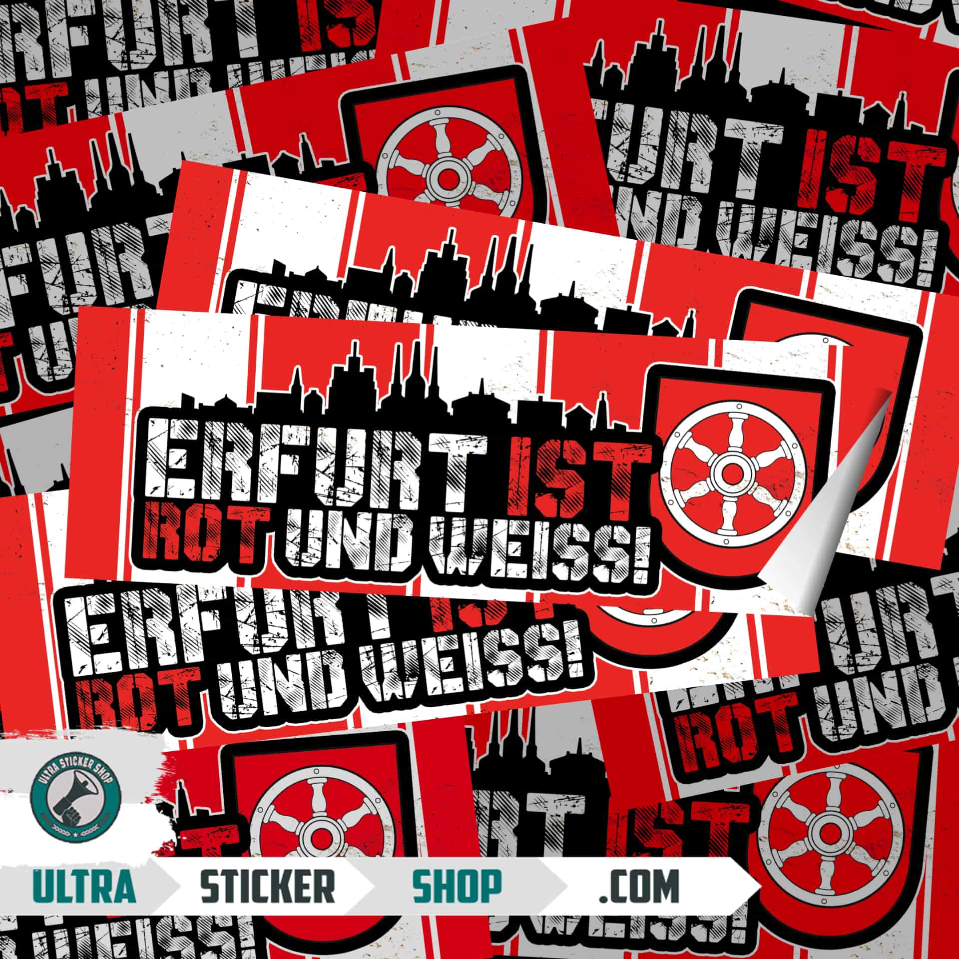 Erfurt ist Rot und weiss Stickers