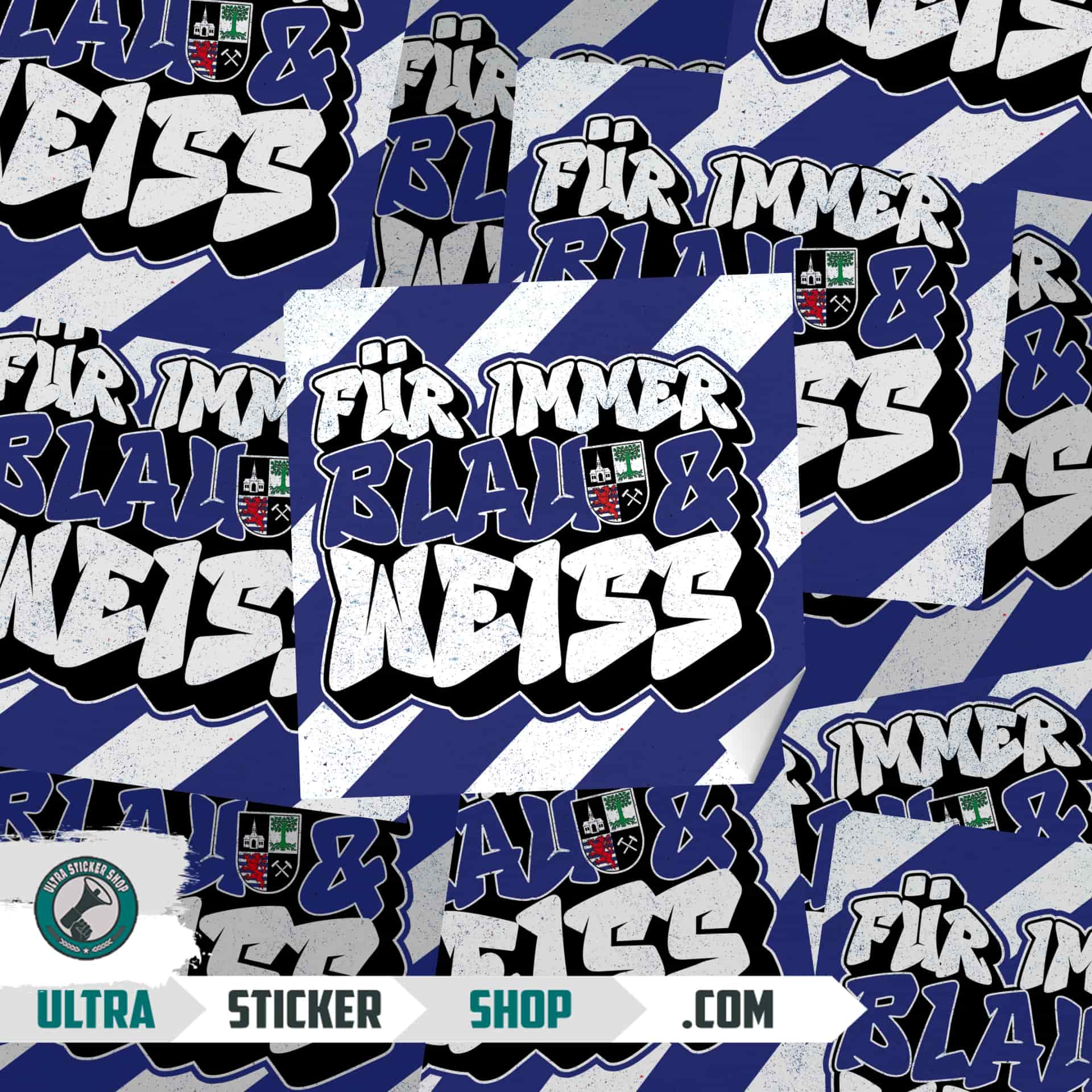 Fur immer blau & weiss Stickers