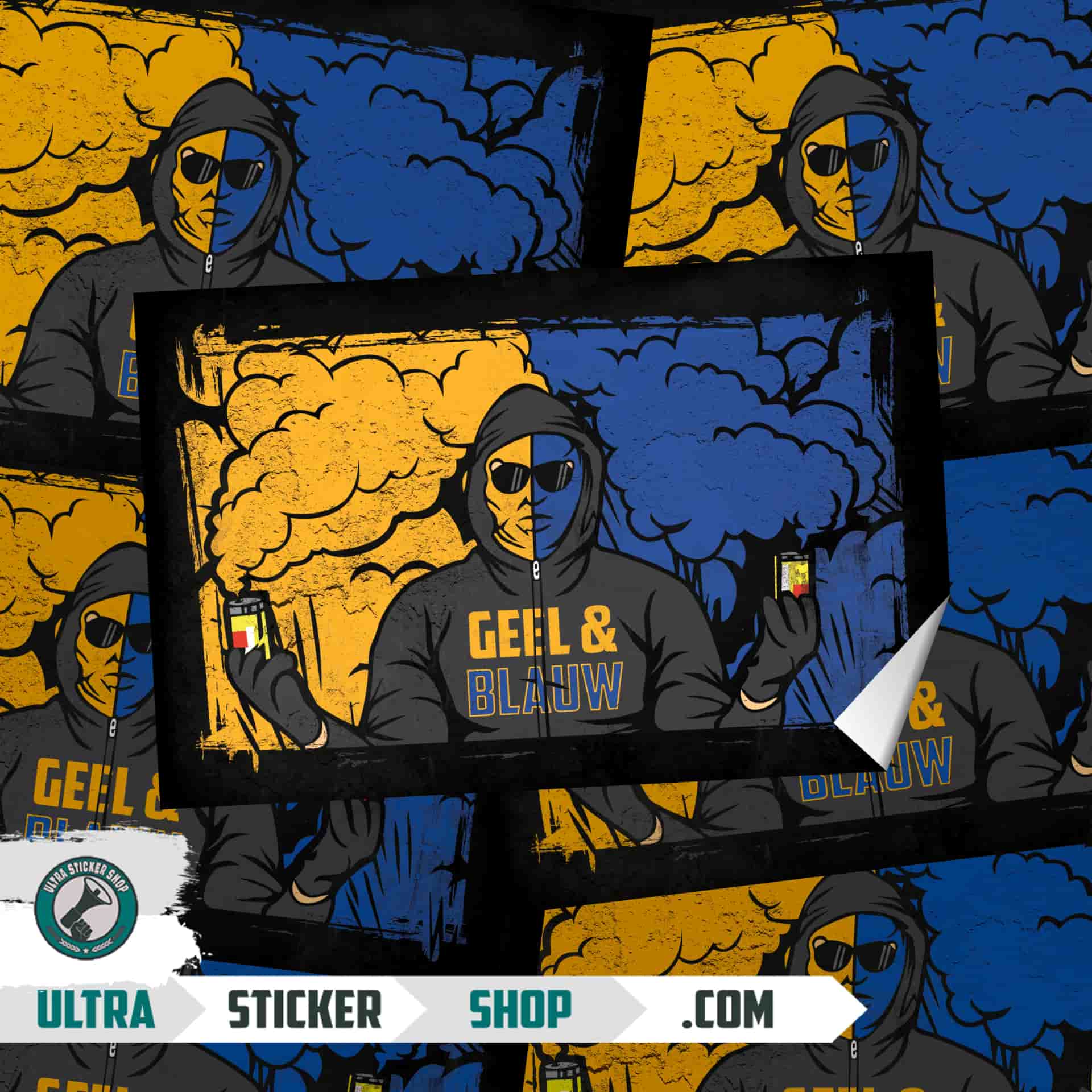 Geel & Blauw Stickers