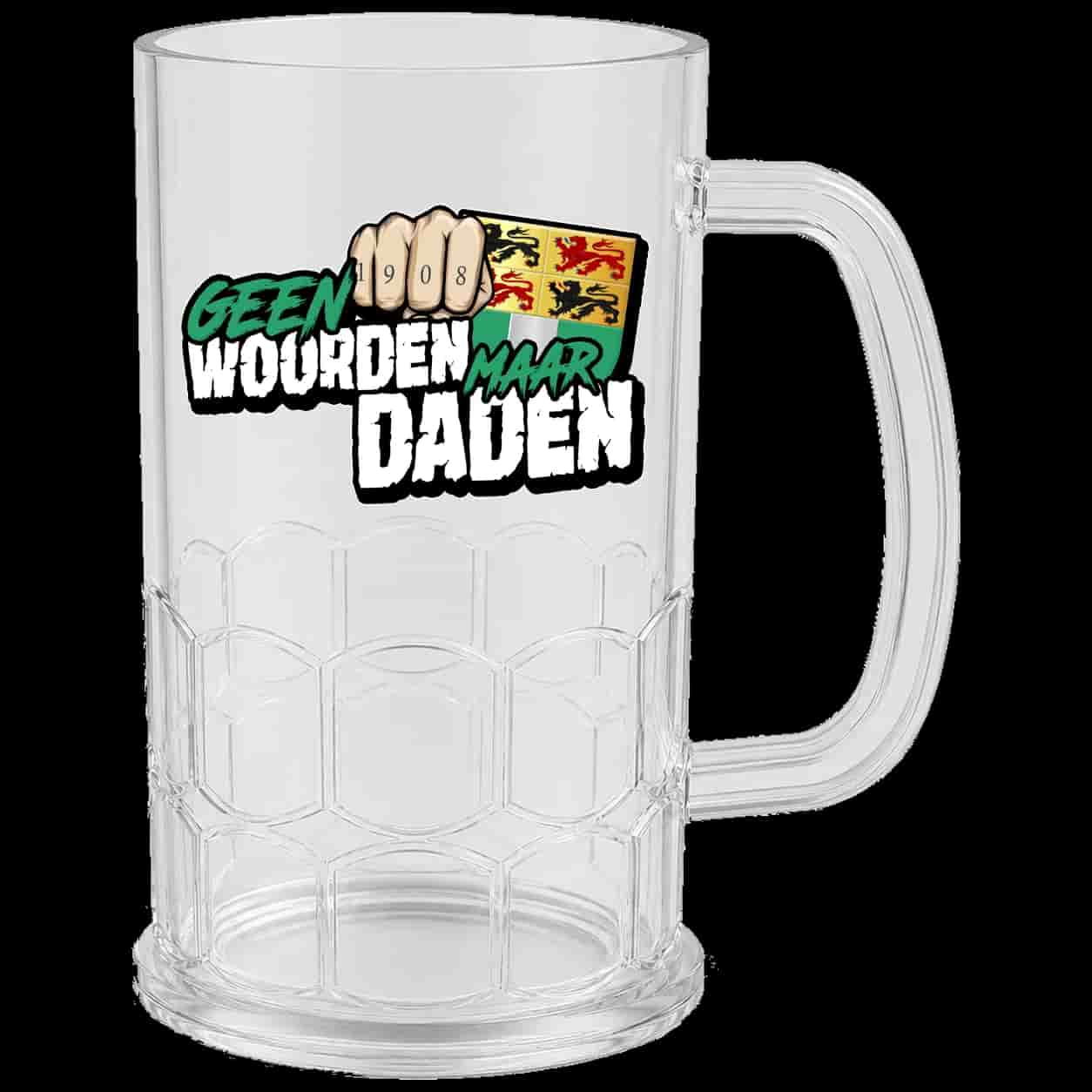 Geen woorden maar daden Beer Mug