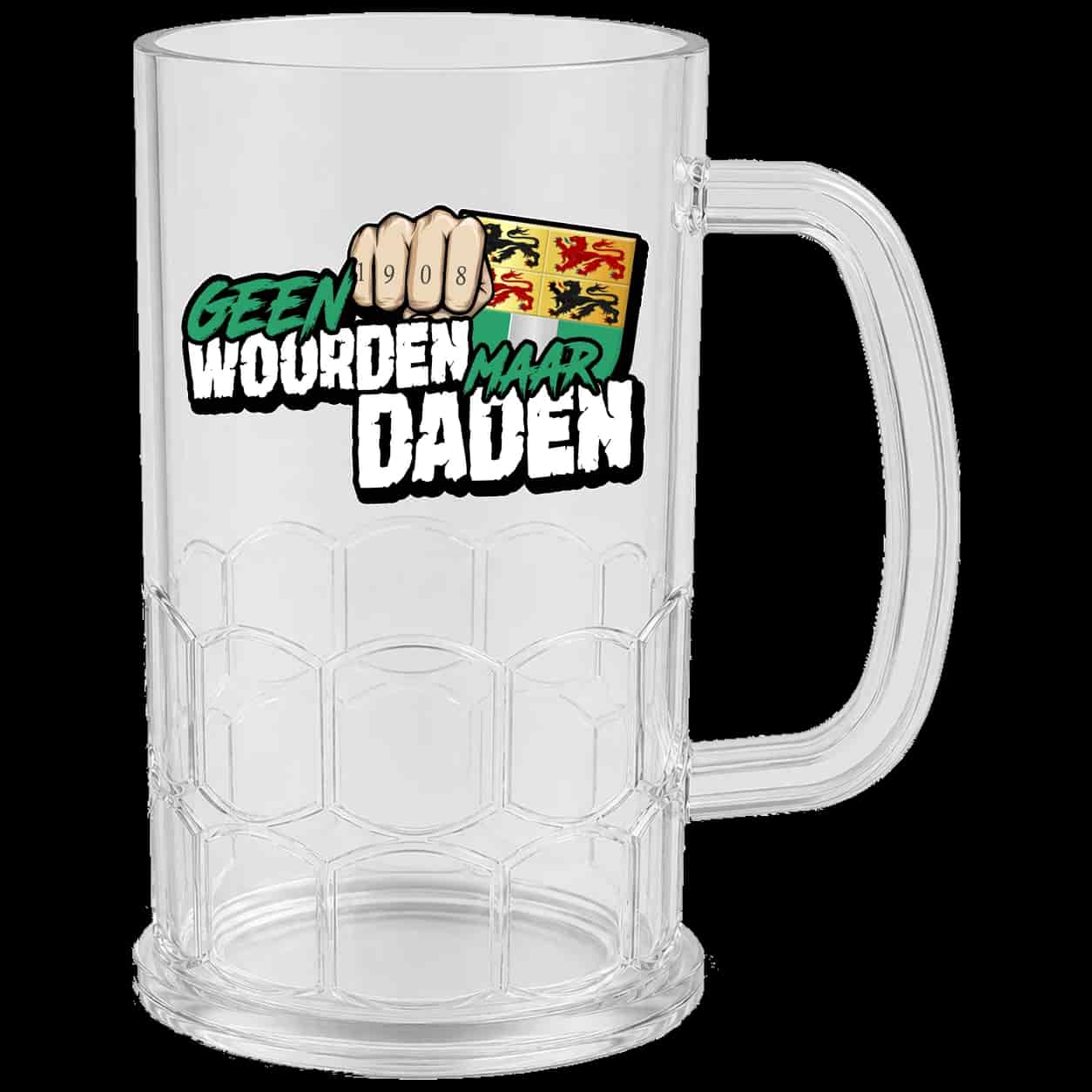 Geen woorden maar daden Beer Mug