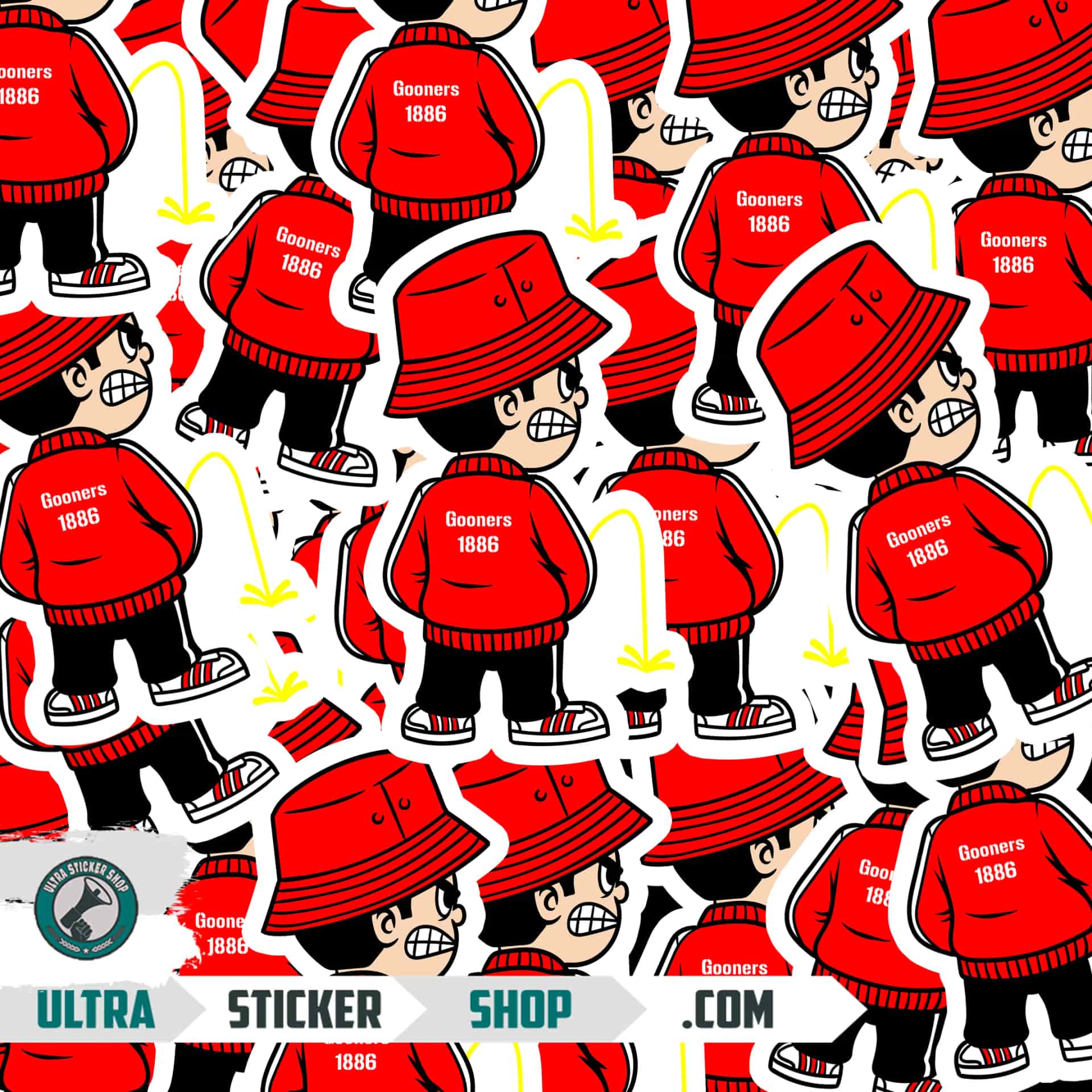Gooners 1886 Pee Kid Stickers