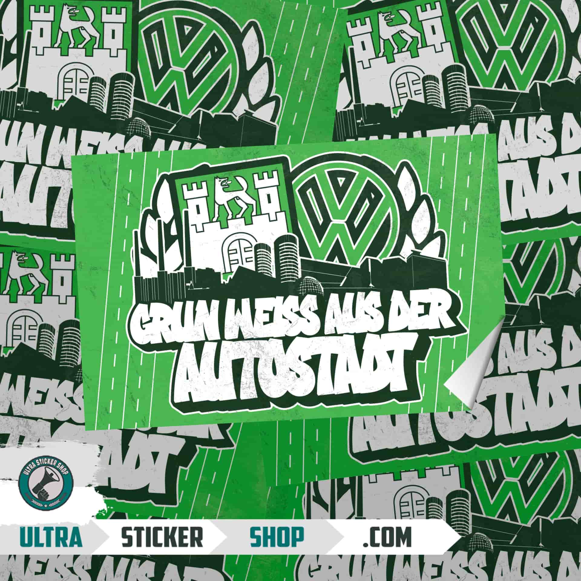 Grün weiss aus der autostadt Stickers