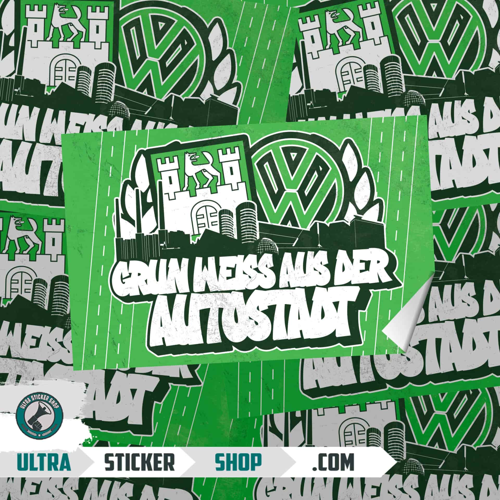 Grün weiss aus der autostadt Stickers