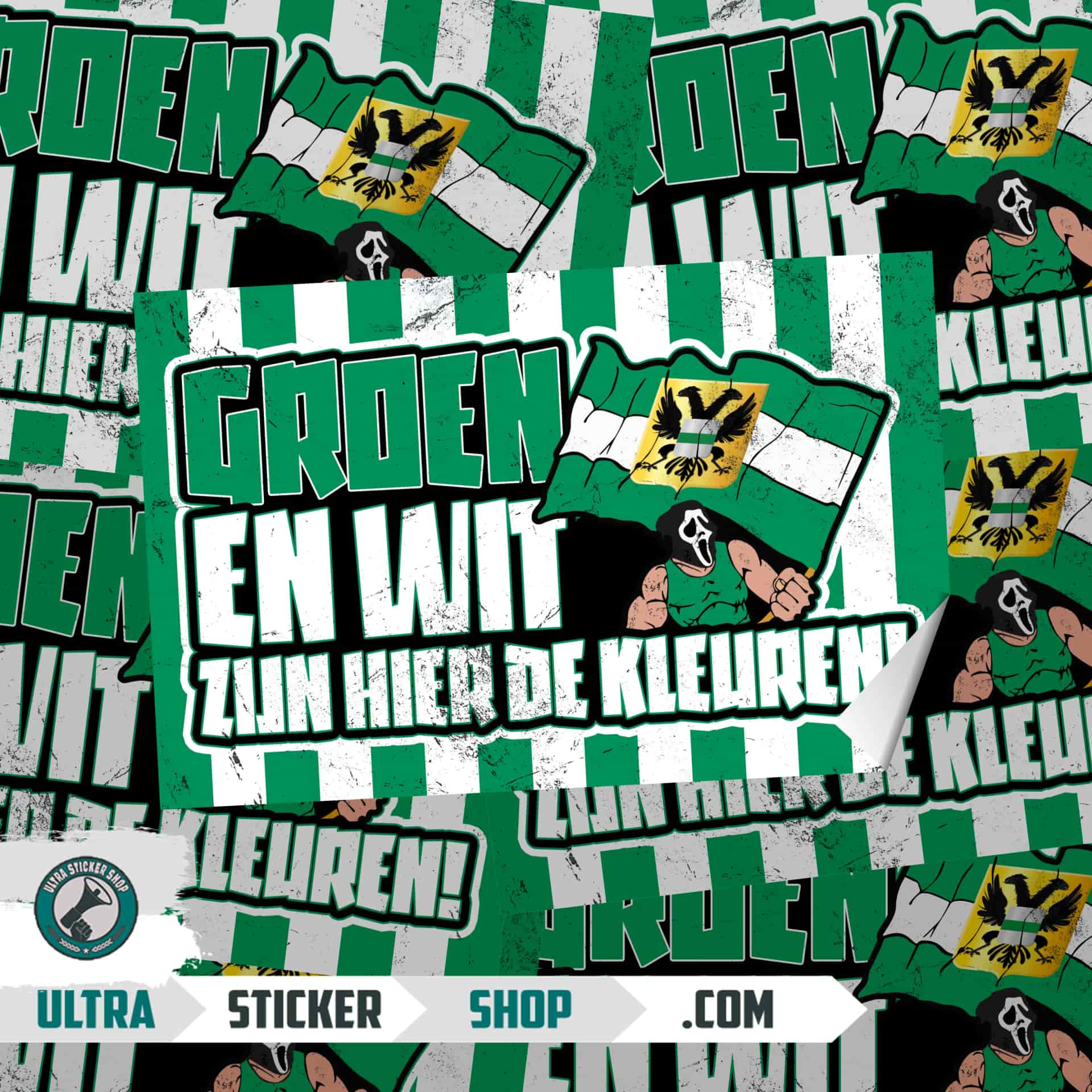 Groen en wit zijn hier de kleuren Stickers