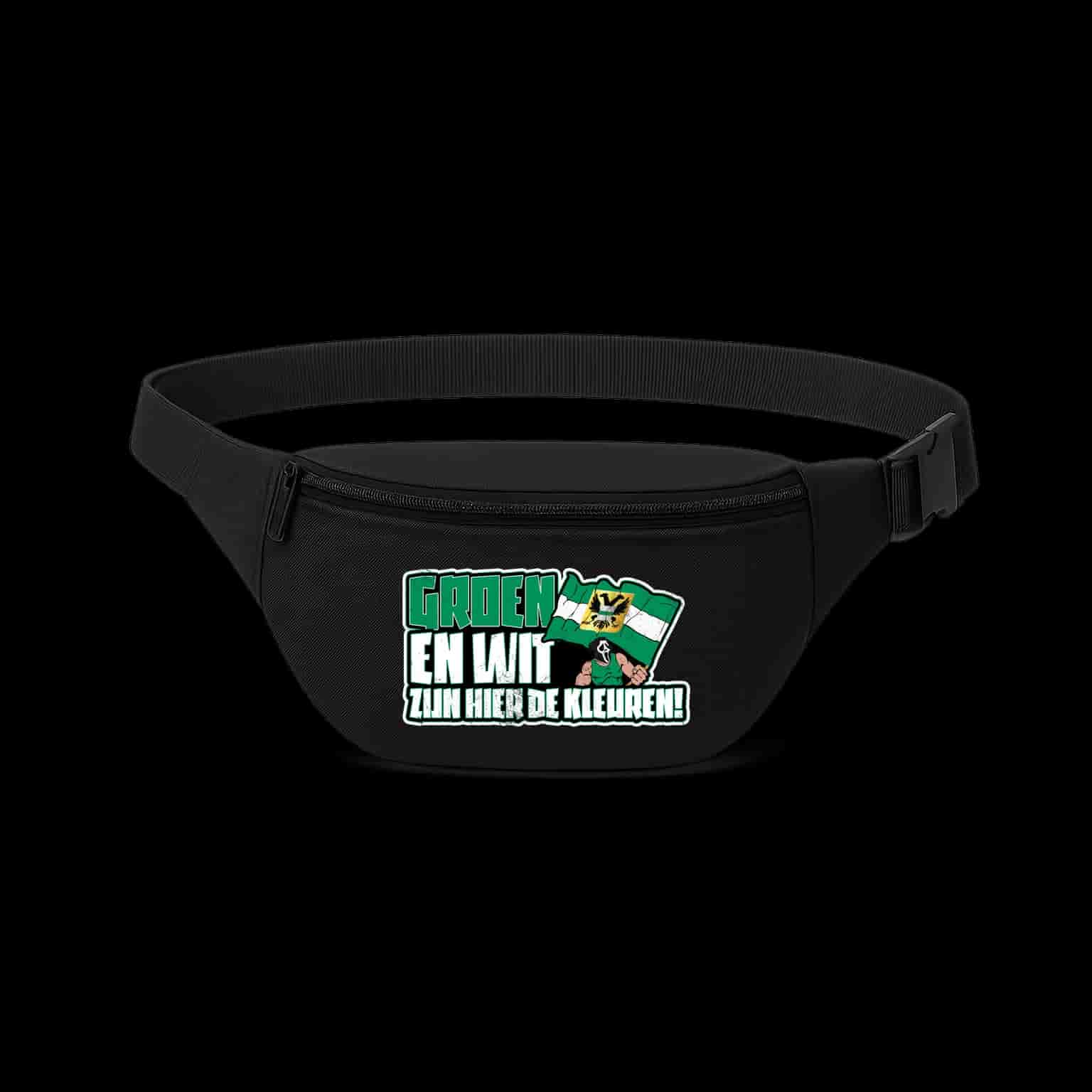 Groen en wit zijn hier de kleuren Fanny Pack