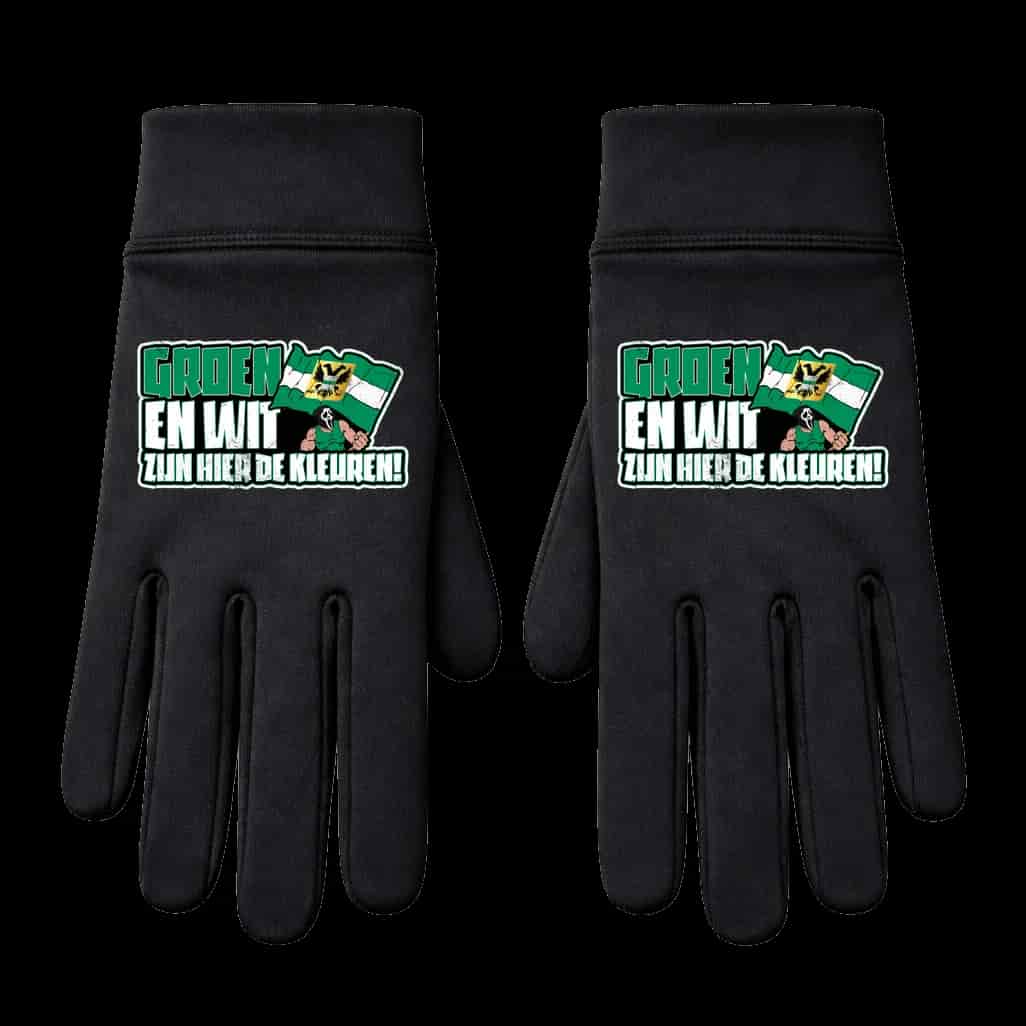 Groen en wit zijn hier de kleuren Gloves