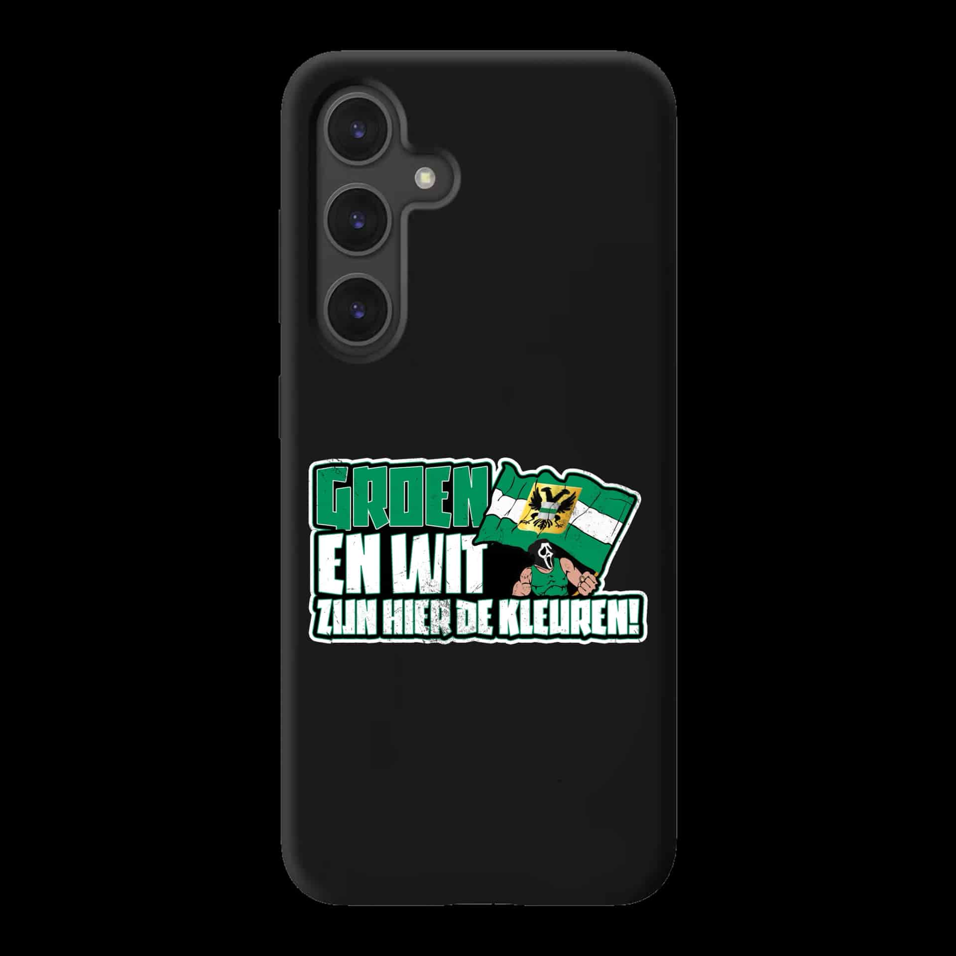Groen en wit zijn hier de kleuren Samsung Case