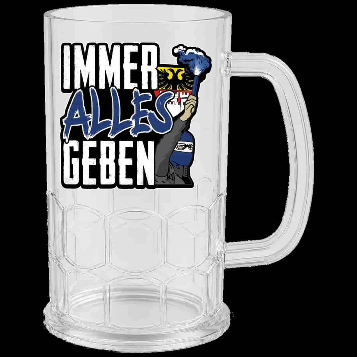Immer alles geben Beer Mug