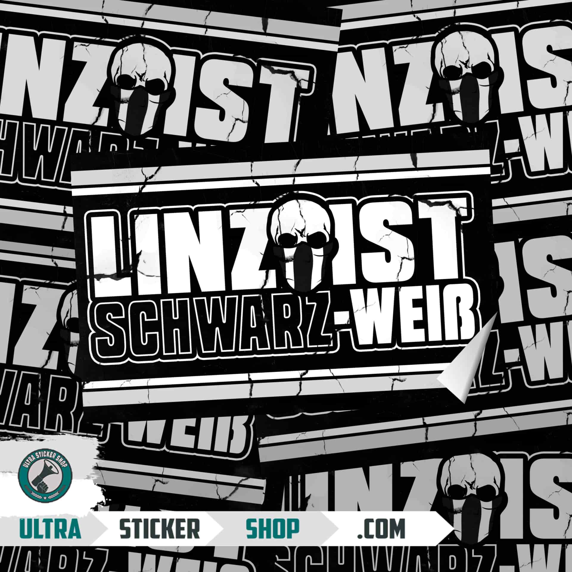 Linz ist schwarz-weiß Stickers