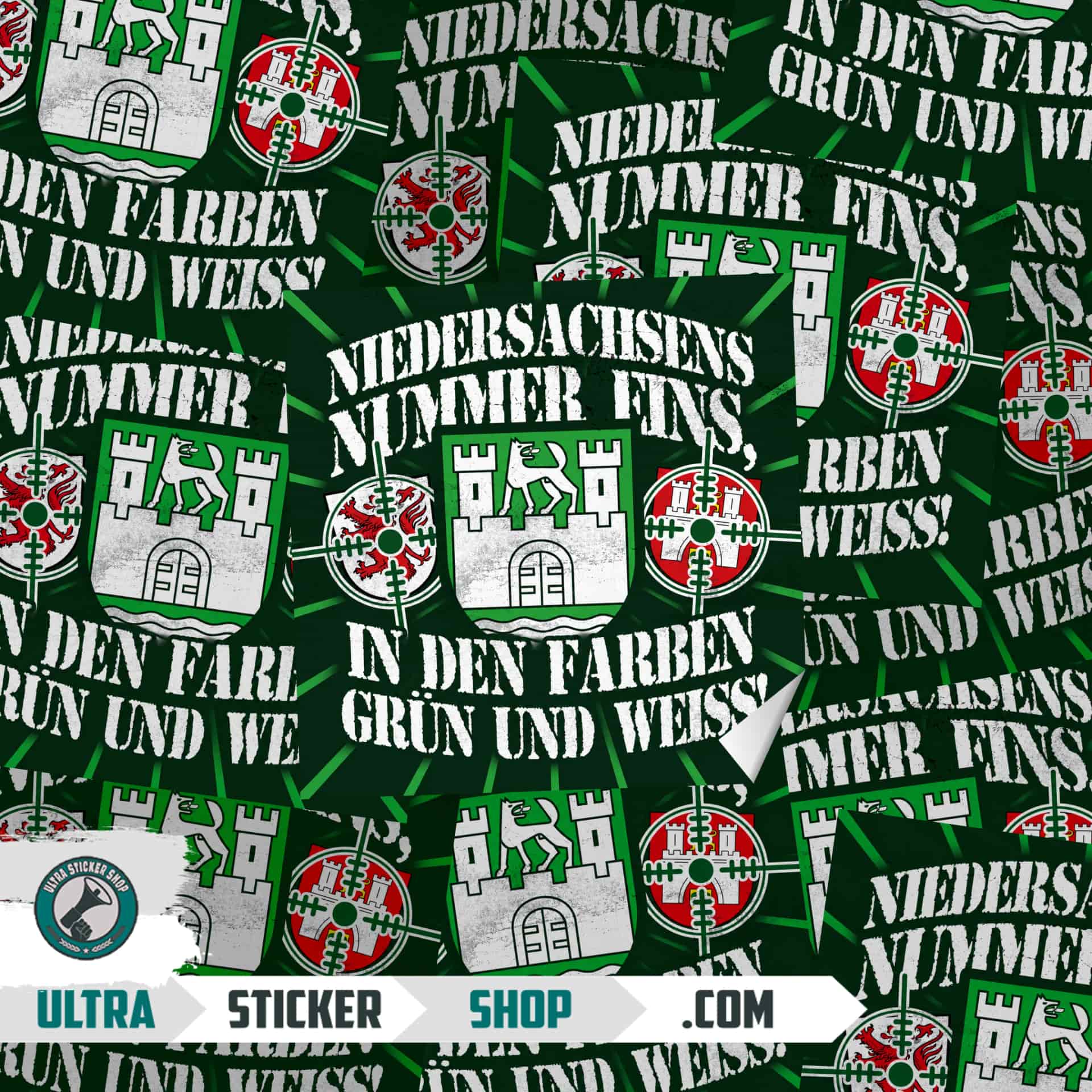 Niedersachsens nummer eins, in den farben grün und weiss Stickers