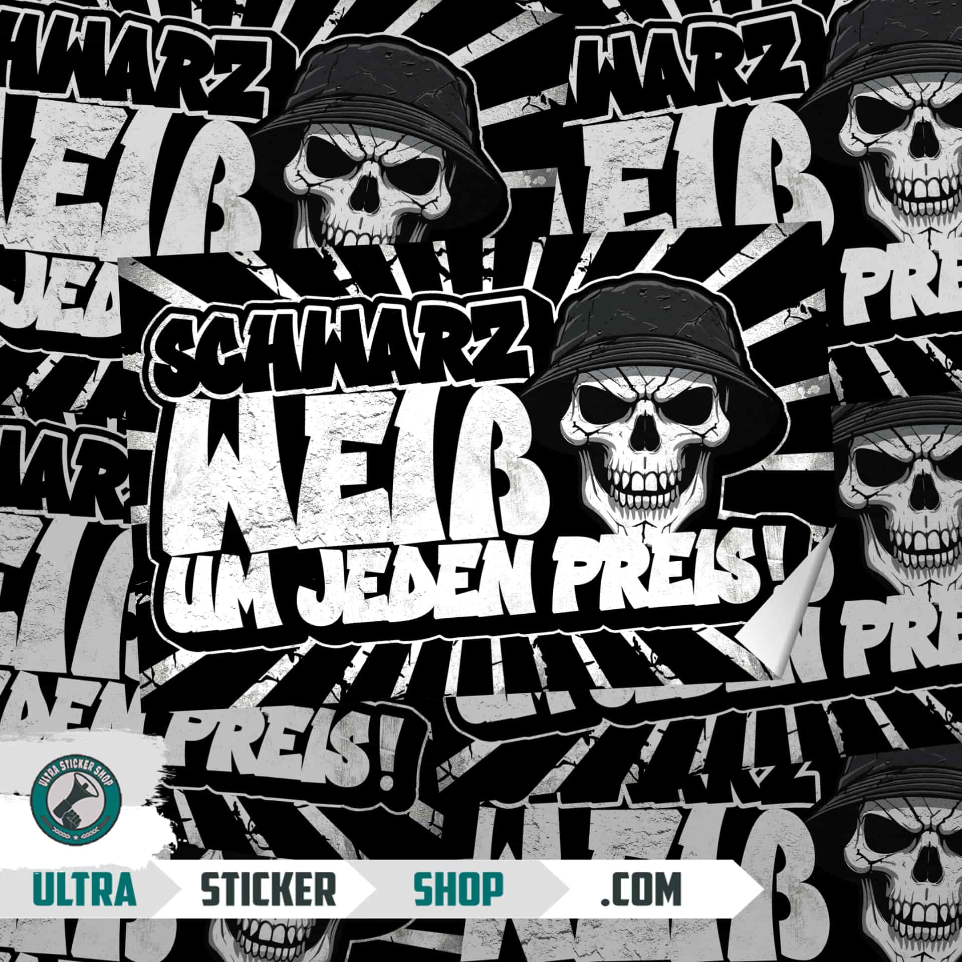 Schwarz-Weiß um jeden Preis! Stickers