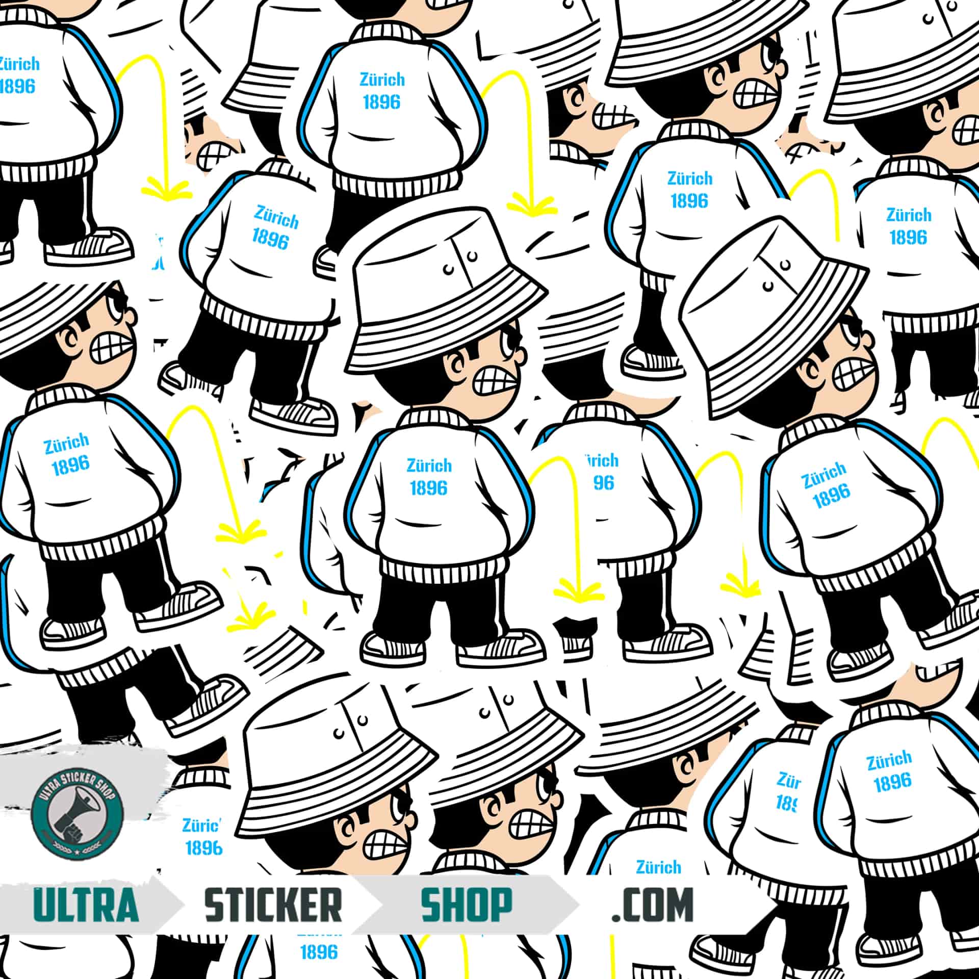 Zürich 1896 Pee Kid Stickers